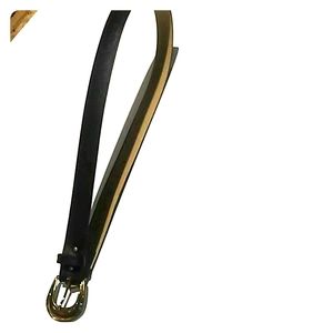 Navy blue faux leather belt